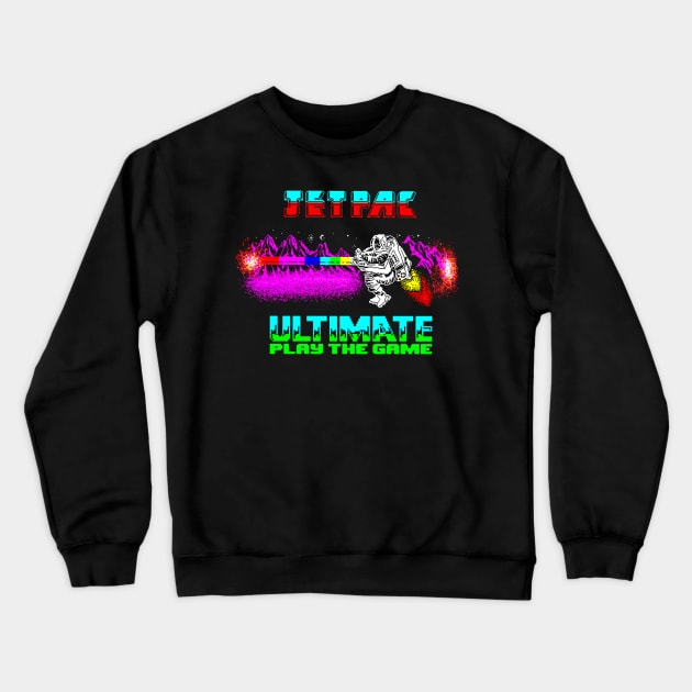 Retro Gaming Jet Pac 80s Classic Crewneck Sweatshirt by MotorManiac